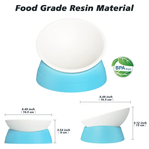 Image of Cat Bowls Elevated Cat Food Bowl Adjustable Cat Dish Anti-Slip and Anti-Noise Raised Cat Bowl Protecting Pet's Spine Thickened Plastic Bowl Suitable for Indoor Cats, 17 Oz