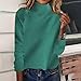 Women Fall Sweaters Long Sleeve Turtleneck Cotton Pullover Loose Fit Tops Casual Solid Jumper Fashion Comfy Clothes S-L Army Green