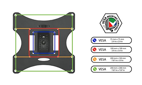 Mount-It! Swivel Full Motion Articulating Tilting TV Wall Mount, Computer Monitor Mount, Corner Bracket for 23-42 inch Screen TV (VESA up to 200x200mm), 66 lb Capacity, Black