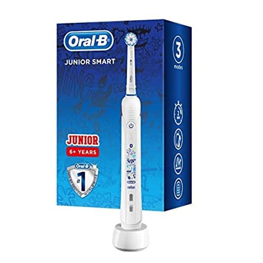 Oral-B Junior Smart Cepillo De Dientes Eléctrico, 1 Mango Blanco Recargable Con Tecnología De Braun, 1 Cabezal De Recambio, Apto Para Niños Mayores De 6 Años