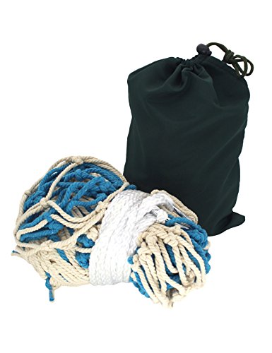 Jueshanzj Outdoor Camping Mesh Hammock OneSize White+Blau