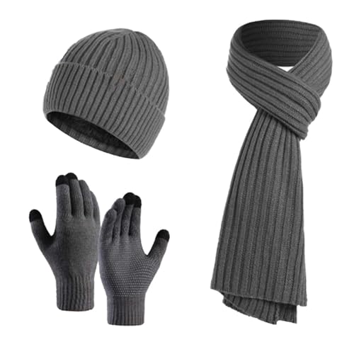 Ensemble écharpe bonnet gant femme hiver chaud chapeau coupe-vent
