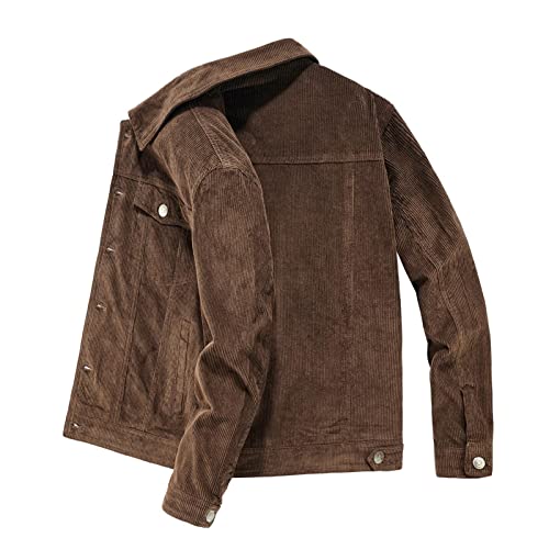 Men's Corduroy Jacket Cotton Button up Jackets Lapel Casual Long Sleeve Winter Warm Vintage Work Thick Coat Jackets2