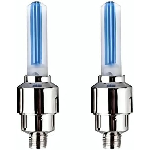 ZORDIK Bike Tyre LED Light Rim Valve Cap Blue Set of 2