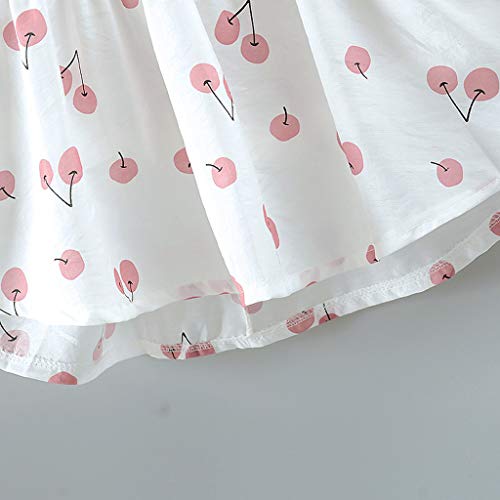 Conjunto de roupas infantis com estampa de cereja e vestido de princesa + chapéu e saia para bebês m