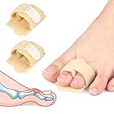 Muorruo 2 Stück Zehenspreizer gegen Hammerzehen, Zehenbandagen bei gebrochenen Zehen, Zehenkorrektor für Damen und Herren, Zehenschienen zur Korrektur von Hammerzehen, krummen (Beige)