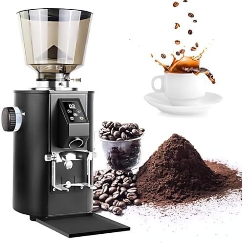 AYCDL Molinillo De Café Comercial De Muelas Planas con 9 Ajustes Precisos, Cuchilla De Acero Inoxidable De 64 Mm, Máquina para Moler Granos De Café Espresso, Modos De Dosificac,Black