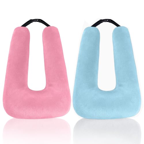 Image of 2PCS Travel Pillow,Car Pillow on Road Trip,Pink+Blue