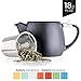 Tealyra - Pluto Porcelain Small Teapot Black - 18.2-ounce (1-2 cups) - Matte Finish - Stainless Steel Lid and Extra-Fine Infuser To Brew Loose Leaf Tea - 540ml