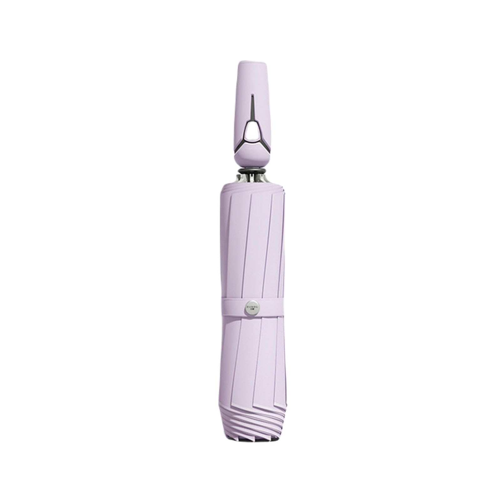 Ombrello 10 Costole Ombrello Inversa Automatico Con Sfumatura Riflettente Del Sole Resistente Al Vento Per Viaggio Ombrello Pieghevole Di Grandi Dimensioni-10 Ossa Viola