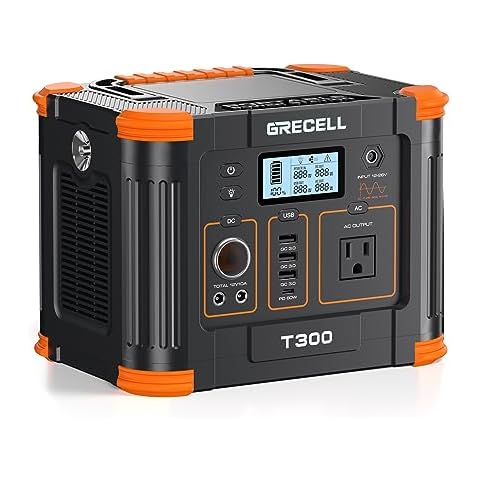 GRECELL Portable Power Station 330W Solar Generator Fast Charging Emergency Power Backup Battery UPS for Home Outage RV/Van Road Trip Camping Cover