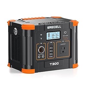 GRECELL Portable Power Station 330W Solar Generator Fast Charging Emergency Power Backup Battery for Home Outage RV/Van Road Trip Camping
