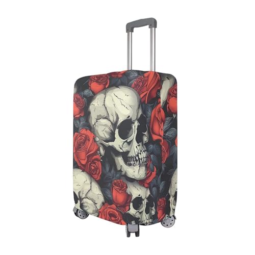xigua Vintage Goth Skeletons Luggage Cover, High Stretch Fabric Zipper Closing Suitcase Protector Washable Travel Suitcase Cover Fits for 18-20 Inch Luggage3