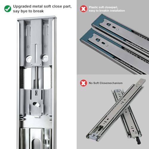 Sulawskys DS-10INCH-1 10 Inch Drawer Slides 1 Pairs (2Pcs) Soft Self Close Full Extension Ball Bearing Drawer Slides 3 Fold Full Stretch Side Mount Drawer Slides 100 Lb Capacity Drawer Slide 10 Inch Silver thumb #4