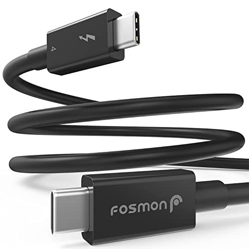 Fosmon Cabo Thunderbolt 4 de 100 W, cabo USB C para USB C, suporta tela 8K, certificado Intel, 40 Gb