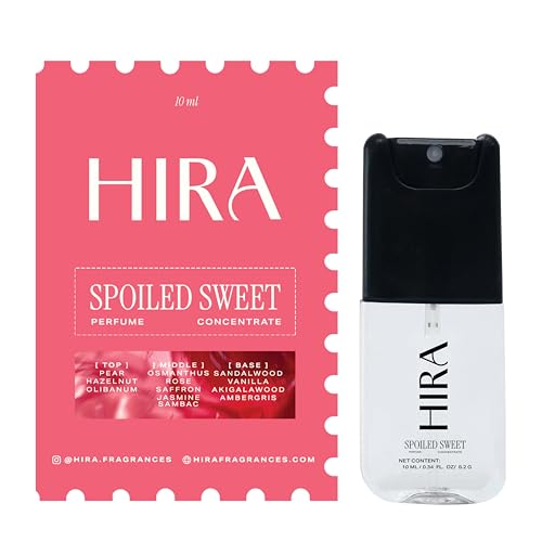 Image of HIRA Spoiled Sweet Perfume for Women 10 ml | Sweet, Fruity Pear, Hazelnut & Vanilla Eau De Parfum for Date Nights & Everyday Wear | Long Lasting Perfumes | Skin Friendly | Gift for Woman