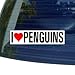 I Love Heart PENGUINS - Window Bumper Sticker