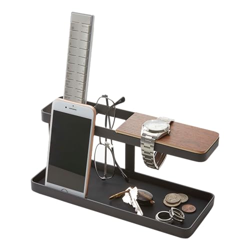 YAMAZAKI Home Tower Desk Bar - Wood & Steel Organizer - Steel