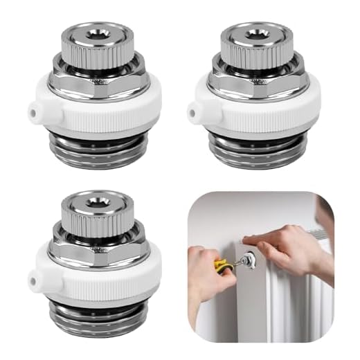 Huucozn 3 PCS Válvula de Ventilación Automática para Radiador 1/2 Pulgadas | Purgador Automático Radiador | Válvulas Purga Radiadores | Válvula de Ventilación de Latón Niquelado- Hasta 8 Bares/ 100°C