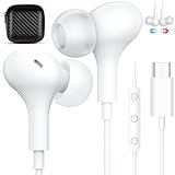 タイプc イヤホン 有線 マイク付き 磁気設計 カタル型 通話可能 対応 iPhone 17 16 15 Pro Max 16e USB Type-Cイヤフォン 対応iPad Pro Pad 10 A16 Air Mini Pixel 8a 9 対応Samsung S25 S24S 23 A16など アンドロイドスマホ パソコン HIFI音質 テレワーク web会議 収納ケース付き 可愛い 白色