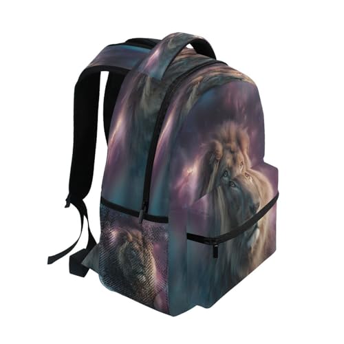 Lion Nebula Space Backpack for School Boys Girls Adults Kids Bookbag Laptop Bag 18L2