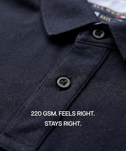 Image of AWG ALL WEATHER GEAR 100% Cotton Polo T Shirt for Men | Soft & Breathable Fabric | Regular Fit | Half Sleeve Polo Collar T Shirt | Casual & Office Wear | Comfortable & Durable Mens Polo T Shirt
