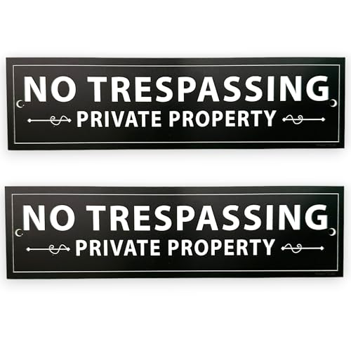 1114 Lot de 2 panneaux « Private Property No Trespassing » en plastique pour porte de maison ou clôture 80 mm d'épaisseur 1114 Lot de 2 panneaux « Private Property No Trespassing » en plastique pour porte de maison ou clôture 80 mm d'épaisseur