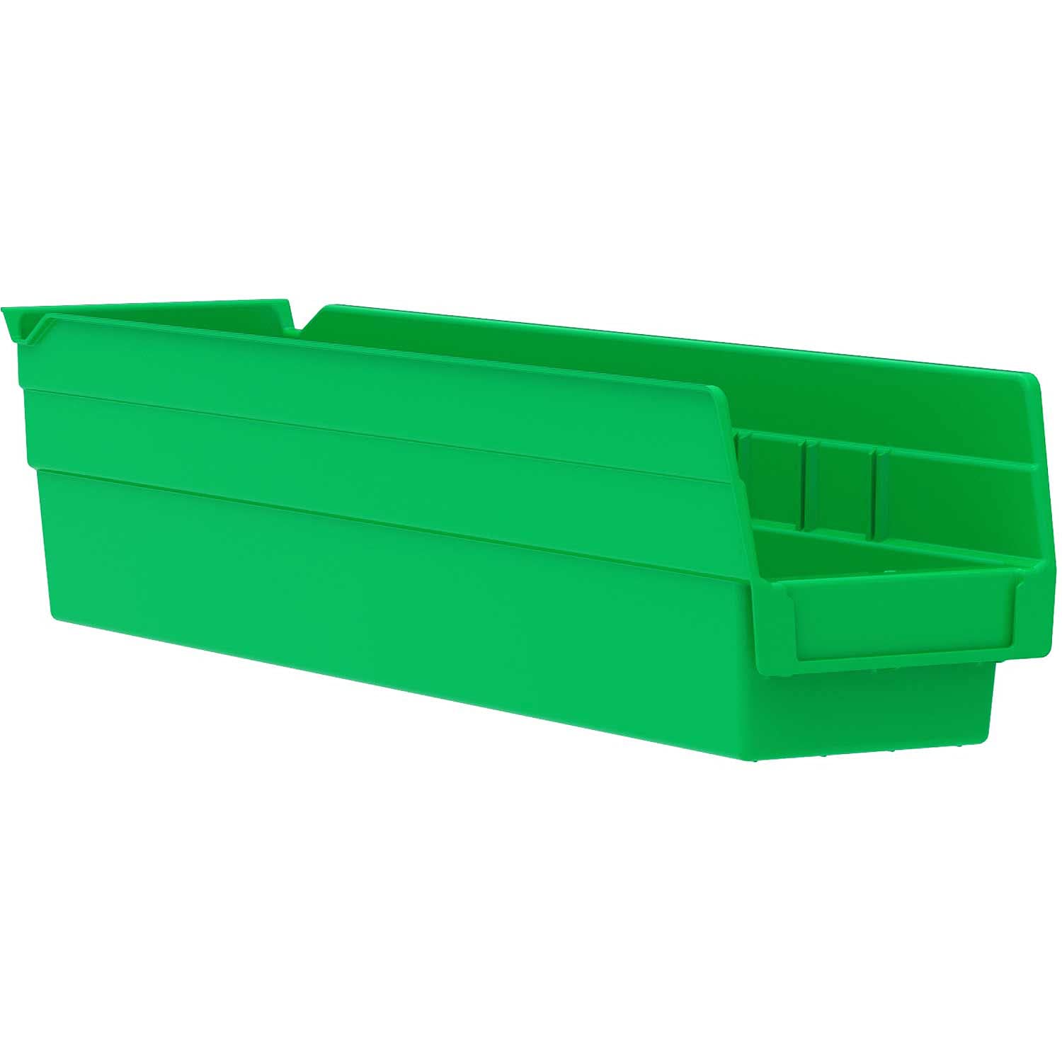 Shelf Bin [Set of 12] Color: Green, Size: 4" H x 4.13" W x 17.88" D