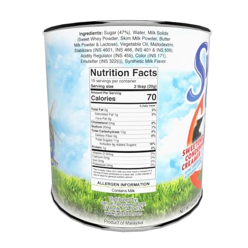 Jans Sweet Cow Condensed Milk (375g, Pack of 12) Sweetened Condensed Milk Canned Creamer for Baking, Leche Condensada