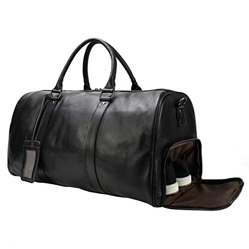 Sac de sport de voyage en cuir vintage véritable week-end bagage de
