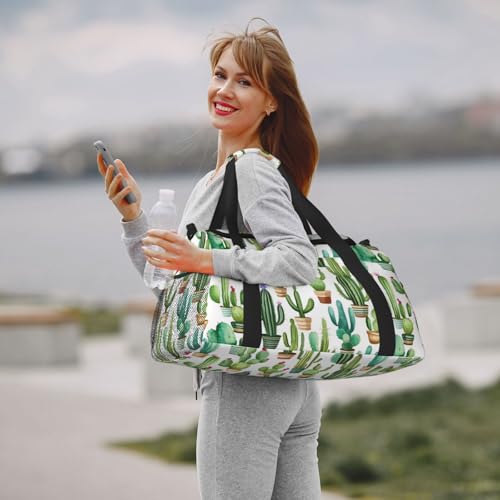 Sac de voyage motif cactus avec poignées ergonomiques solides - 7