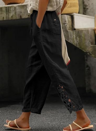 Image of Women Fashion 2026 Casual Elastic Waist Pants with Pockets
