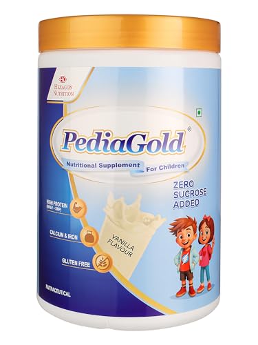 Image of PediaGold Nutrition Mix Powder for Children | For 2-14 Years | Vanilla-950g | Zero Sucrose | 6g protein per serving | Supports Overall Health Boosts Immunity | Nutritional Supplement for Kids Growth