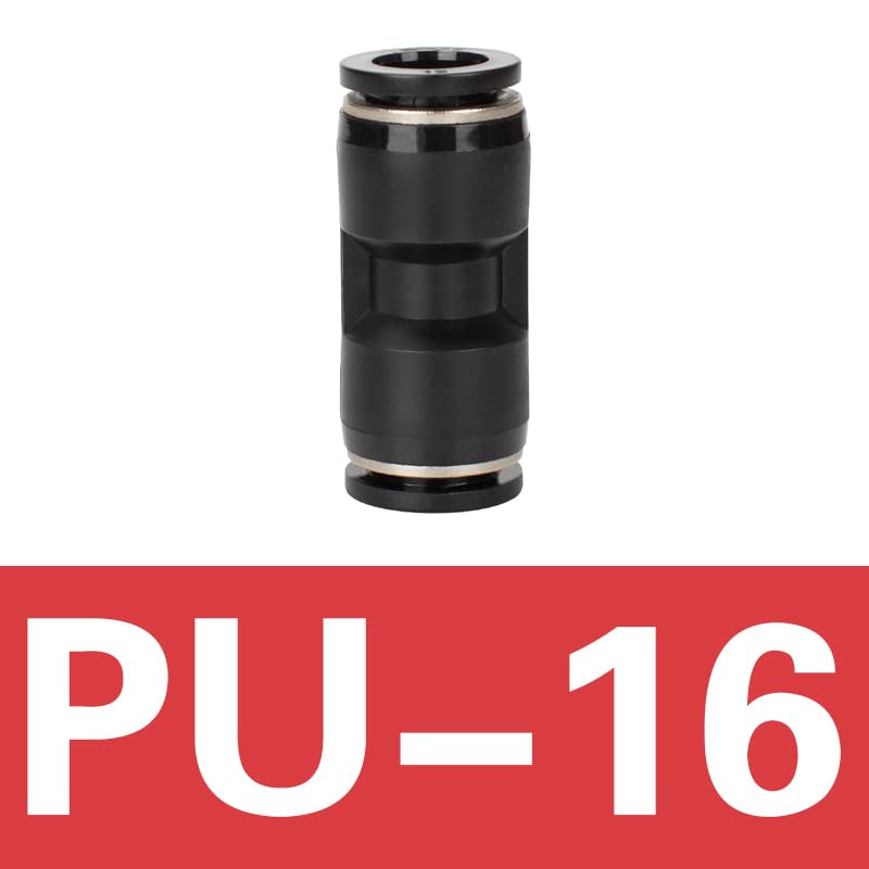 Kit de 50 Accesorios de Gas de Alta presión Serie PU: Conectores neumáticos de liberación rápida for Tubos de 4-16 mm(Pu-16 (Od 16mm))