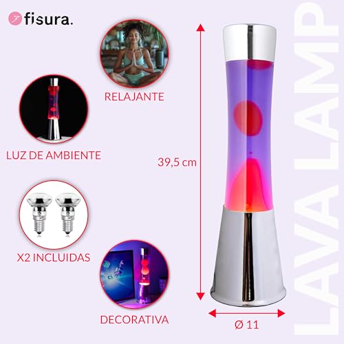 Lámpara de lava de efecto relajante con líquido morado para salón moderno 3