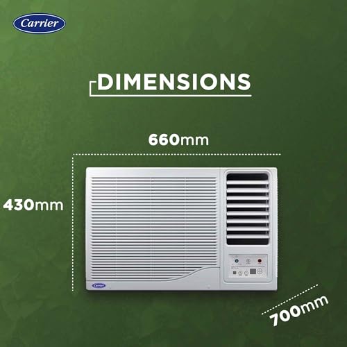 Image of Carrier 1.5Ton 3 Star Copper, Dust Filter & Turbo Mode Window Fixed Speed Air Conditioner(CARRIER WIN Air Conditioner 18K ESTRELLA Fx 3 STAR, caw White)