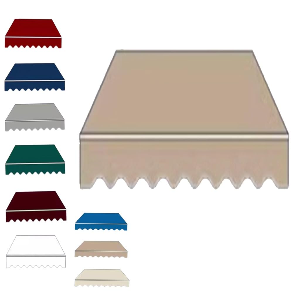 Esterno Tessuto per Tende da Sole Retrattile Tessuto di Ricambio per Tenda da Sole da Giardino, Terrazzo Telo per Tenda da Sole Impermeabile(Khaki,10x8ft/300x250cm)
