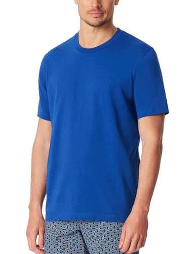 T-Shirt de Nuit Premium Schiesser Bleu Roi 50 Homme en Coton Doux