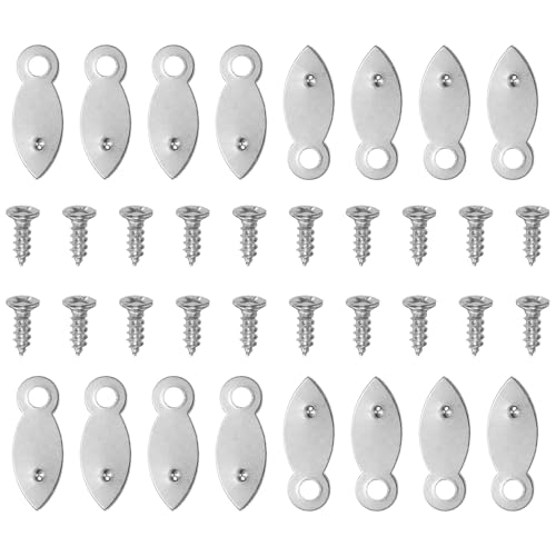 Image of HARFINGTON 100Pcs Picture Frame Backing Hardware Clips with 100Pcs Screws Photo Frame Turn Button Fasteners Picture Frame Backing Clips for Craft Hanging Pictures Drawing, Silver Tone