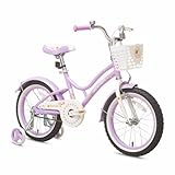 ACEGER Kids Bike for 9-12 Years Old, 18 Inch Girls Bike with Removable Training Wheels and Kickstand, Steel Frame & Dual Brakes