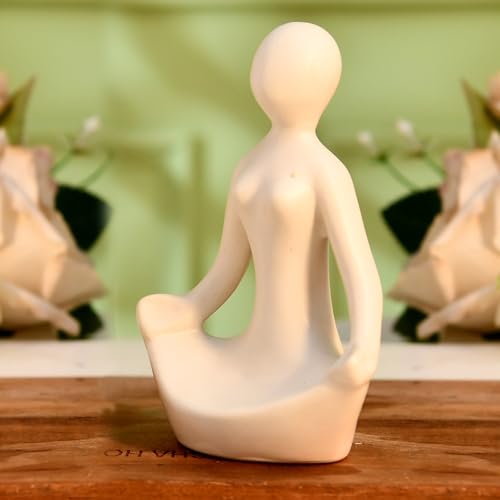 Image of CraftVatika Home Decor Decoration Items for Living Room, Modern Art Lady Yoga Posture Set of 3, Decorative Showpiece Gift for Women, Housewarming Wedding Gifts, Office Shelf Decorations