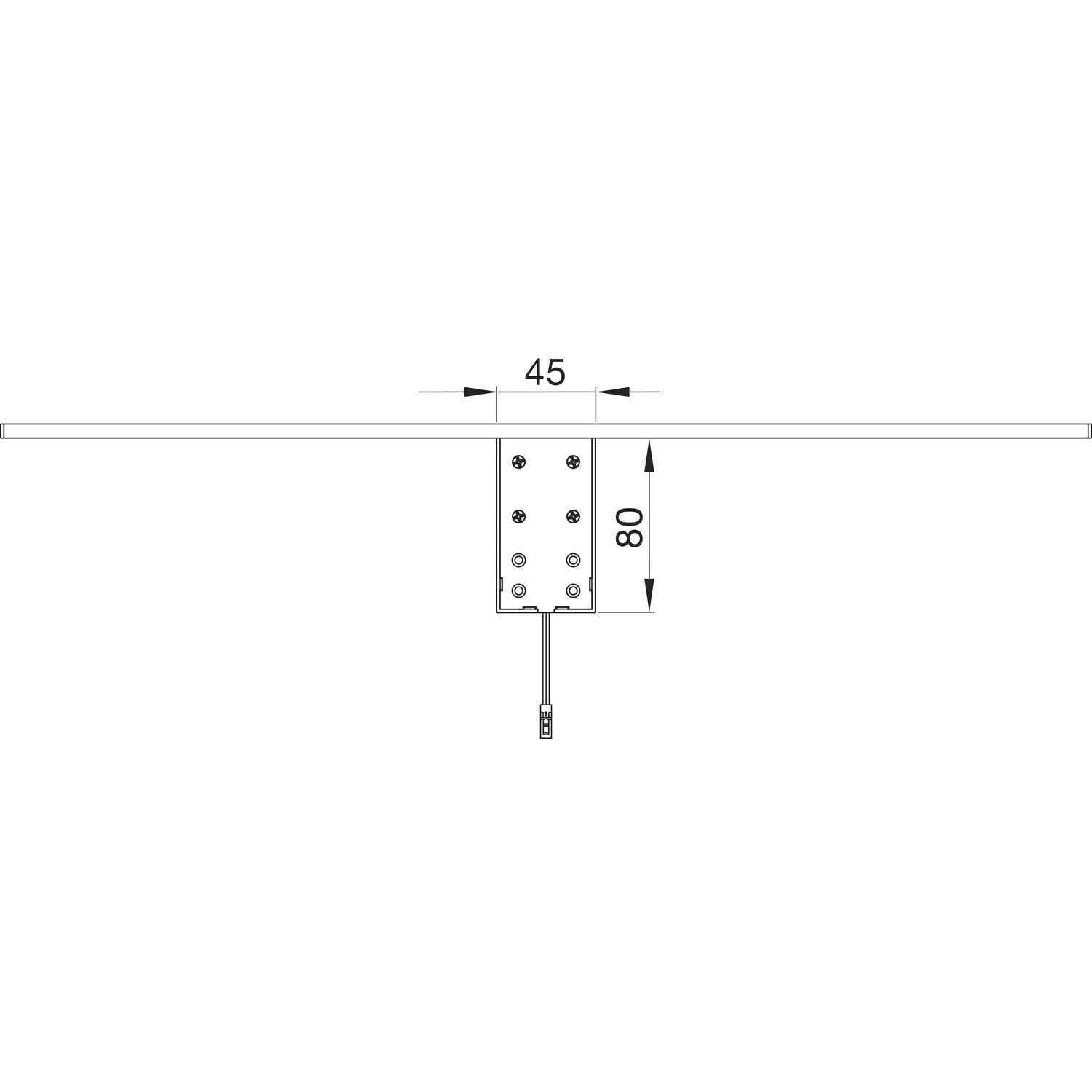 ELEKTRA LED Spiegelleuchte Bad 300mm, Spiegellampe 4000K neutralweiß, Alu schwarz 24V/DC LD 8104