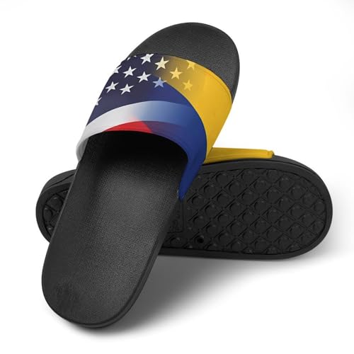 Flag of Colombia And U.S. FLAG House Sandals Non-Slip Bathroom Slippers Beach Summer Shoes for Men Women4