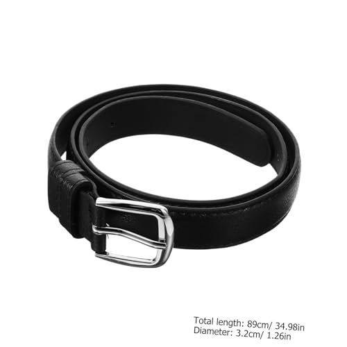 Boys Black Waist Belt Pu Leather Strap for Boys and Girls Versatile Design for Pants and Jeans Comfortable Fit for Ages2
