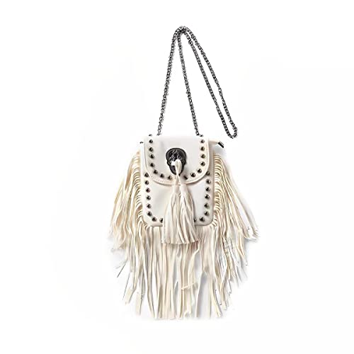 Image of Y2K Punk Fringe Bag Novelty Tassel Gothic Western Crossbody Purse Women Sourpuss Shoulder Rockstar Halloween