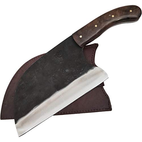Cutelo Servio Artesanal Aço Cirúrgico Inox 420c Lâmina de 22cm Brut Forge Monobloco Madeira