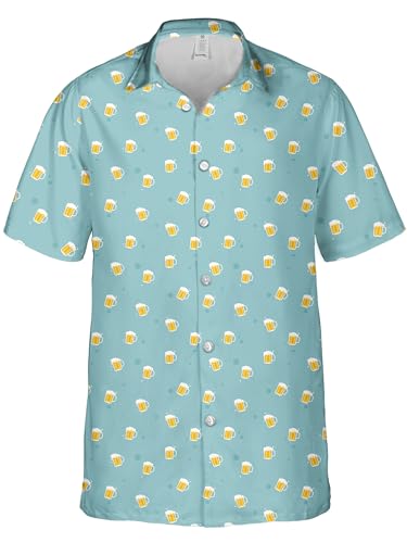 Hawaiian Shirt for Men Funny Short Sleeve Button Down Shirts Summer Wear, Small, Mhws-007198