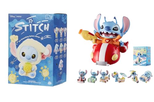 (2 Pack) Disney Stitch Eat Something Before Sleep + Trip Collection Vinyl Plush Toy Surprise Box Figure Model Random Design Blind Box Toy for Home Decor Birthday Gifts (Random)
