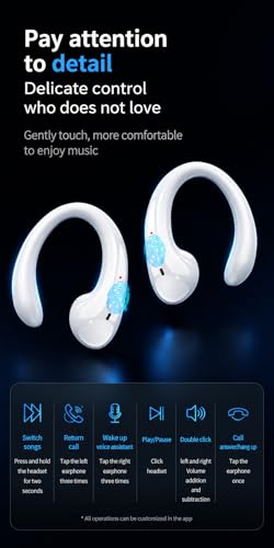 Image of OWS-15 Open Ear Wireless Earbuds with Display, ENC Mic for Calling, 50hr Playtime with Type C Fast Charging, Low Latency Gaming, Ideal for Running, Cycling and Gym, Dust & Waterproof. Black