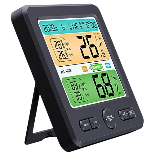 BESTonZON 1Set Digital Indoor Thermohygrometer Accurate Temperature and Humidity Sensor for Home Use Easy to Read Display Lightweight and Portable for Bedrooms Living Rooms